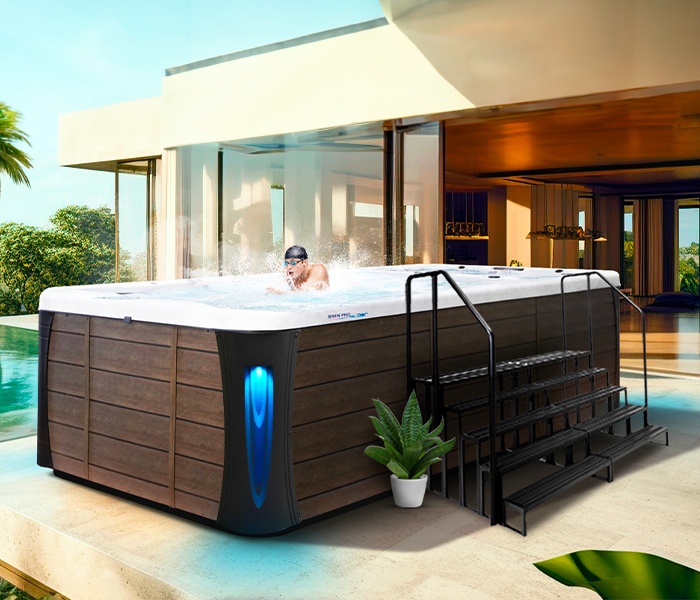 Calspas hot tub being used in a family setting - Hawthorne